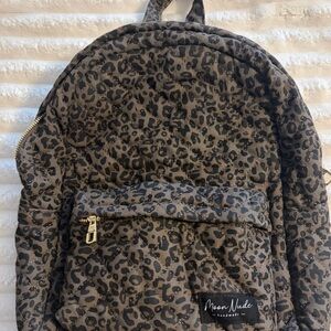 Moon Nude Leopard Quilted Backpack - Brown/Black